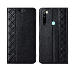 Handytasche Stand Schutzhülle Flip Leder Hülle T16 für Xiaomi Redmi Note 8 (2021) Schwarz