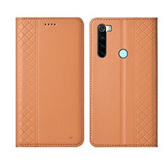 Handytasche Stand Schutzhülle Flip Leder Hülle T16 für Xiaomi Redmi Note 8 Orange