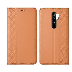 Handytasche Stand Schutzhülle Flip Leder Hülle T16 für Xiaomi Redmi Note 8 Pro Orange