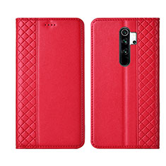 Handytasche Stand Schutzhülle Flip Leder Hülle T16 für Xiaomi Redmi Note 8 Pro Rot