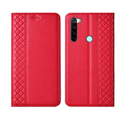 Handytasche Stand Schutzhülle Flip Leder Hülle T16 für Xiaomi Redmi Note 8 Rot