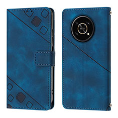 Handytasche Stand Schutzhülle Flip Leder Hülle Y01B für Huawei Honor X9 5G Blau