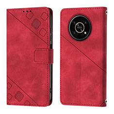 Handytasche Stand Schutzhülle Flip Leder Hülle Y01B für Huawei Honor X9 5G Rot
