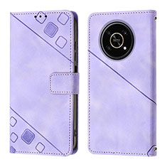 Handytasche Stand Schutzhülle Flip Leder Hülle Y01B für Huawei Honor X9 5G Violett