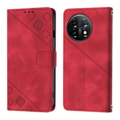 Handytasche Stand Schutzhülle Flip Leder Hülle Y01B für OnePlus 11 5G Rot