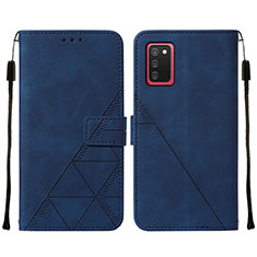 Handytasche Stand Schutzhülle Flip Leder Hülle Y01B für Samsung Galaxy A02s Blau