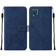 Handytasche Stand Schutzhülle Flip Leder Hülle Y01B für Samsung Galaxy M12 Blau