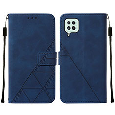 Handytasche Stand Schutzhülle Flip Leder Hülle Y01B für Samsung Galaxy M22 4G Blau