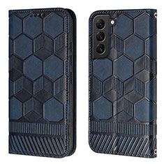 Handytasche Stand Schutzhülle Flip Leder Hülle Y01B für Samsung Galaxy S21 5G Blau