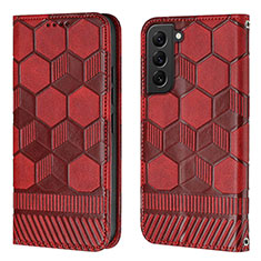 Handytasche Stand Schutzhülle Flip Leder Hülle Y01B für Samsung Galaxy S21 5G Rot