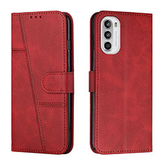 Handytasche Stand Schutzhülle Flip Leder Hülle Y01X für Motorola MOTO G52 Rot