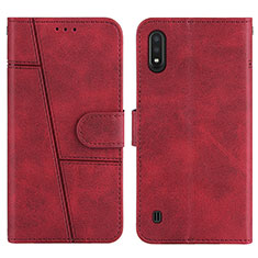 Handytasche Stand Schutzhülle Flip Leder Hülle Y01X für Samsung Galaxy A01 SM-A015 Rot