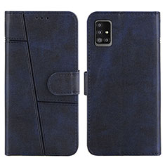 Handytasche Stand Schutzhülle Flip Leder Hülle Y01X für Samsung Galaxy A51 5G Blau