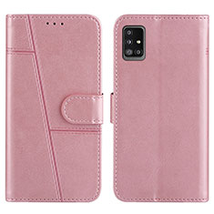 Handytasche Stand Schutzhülle Flip Leder Hülle Y01X für Samsung Galaxy A51 5G Rosegold