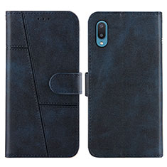 Handytasche Stand Schutzhülle Flip Leder Hülle Y01X für Samsung Galaxy M02 Blau