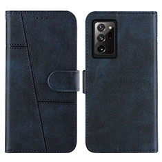 Handytasche Stand Schutzhülle Flip Leder Hülle Y01X für Samsung Galaxy Note 20 Ultra 5G Blau