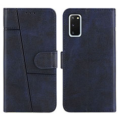 Handytasche Stand Schutzhülle Flip Leder Hülle Y01X für Samsung Galaxy S20 5G Blau