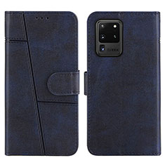 Handytasche Stand Schutzhülle Flip Leder Hülle Y01X für Samsung Galaxy S20 Ultra Blau
