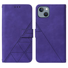 Handytasche Stand Schutzhülle Flip Leder Hülle Y02B für Apple iPhone 14 Plus Violett