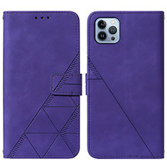 Handytasche Stand Schutzhülle Flip Leder Hülle Y02B für Apple iPhone 14 Pro Max Violett
