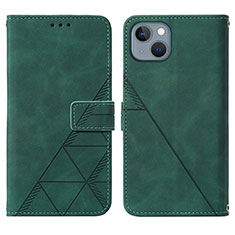 Handytasche Stand Schutzhülle Flip Leder Hülle Y02B für Apple iPhone 15 Plus Grün