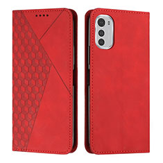 Handytasche Stand Schutzhülle Flip Leder Hülle Y02X für Motorola Moto E32 Rot