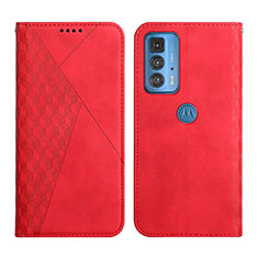 Handytasche Stand Schutzhülle Flip Leder Hülle Y02X für Motorola Moto Edge 20 Pro 5G Rot