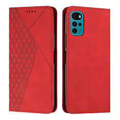 Handytasche Stand Schutzhülle Flip Leder Hülle Y02X für Motorola Moto G22 Rot