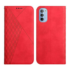 Handytasche Stand Schutzhülle Flip Leder Hülle Y02X für Motorola Moto G51 5G Rot