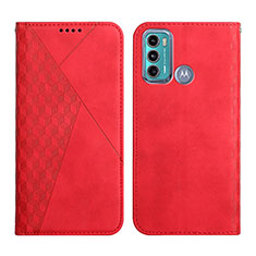 Handytasche Stand Schutzhülle Flip Leder Hülle Y02X für Motorola Moto G60 Rot