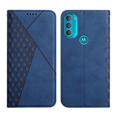 Handytasche Stand Schutzhülle Flip Leder Hülle Y02X für Motorola Moto G71 5G Blau