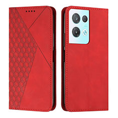 Handytasche Stand Schutzhülle Flip Leder Hülle Y02X für Oppo Reno8 Pro 5G Rot