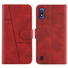 Handytasche Stand Schutzhülle Flip Leder Hülle Y02X für Samsung Galaxy A10 Rot