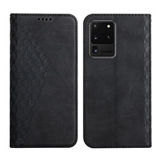 Handytasche Stand Schutzhülle Flip Leder Hülle Y02X für Samsung Galaxy S20 Ultra Schwarz