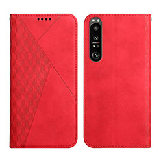 Handytasche Stand Schutzhülle Flip Leder Hülle Y02X für Sony Xperia 1 III Rot