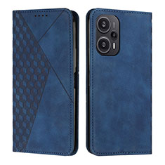 Handytasche Stand Schutzhülle Flip Leder Hülle Y02X für Xiaomi Poco F5 5G Blau