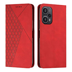 Handytasche Stand Schutzhülle Flip Leder Hülle Y02X für Xiaomi Poco F5 5G Rot