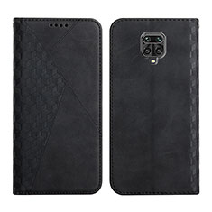 Handytasche Stand Schutzhülle Flip Leder Hülle Y02X für Xiaomi Redmi Note 9S Schwarz