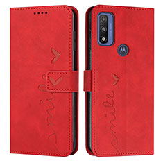 Handytasche Stand Schutzhülle Flip Leder Hülle Y03X für Motorola Moto G Pure Rot