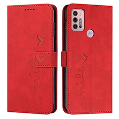 Handytasche Stand Schutzhülle Flip Leder Hülle Y03X für Motorola Moto G10 Power Rot