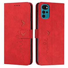 Handytasche Stand Schutzhülle Flip Leder Hülle Y03X für Motorola Moto G22 Rot