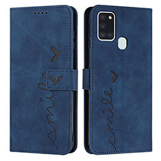 Handytasche Stand Schutzhülle Flip Leder Hülle Y03X für Samsung Galaxy A21s Blau