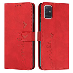 Handytasche Stand Schutzhülle Flip Leder Hülle Y03X für Samsung Galaxy A51 4G Rot