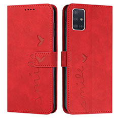 Handytasche Stand Schutzhülle Flip Leder Hülle Y03X für Samsung Galaxy A51 5G Rot