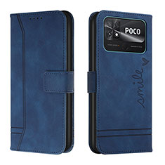 Handytasche Stand Schutzhülle Flip Leder Hülle Y03X für Xiaomi Poco C40 Blau