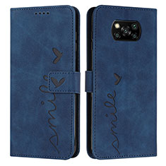 Handytasche Stand Schutzhülle Flip Leder Hülle Y03X für Xiaomi Poco X3 Pro Blau
