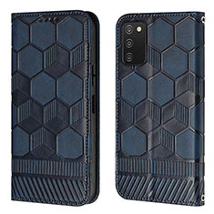 Handytasche Stand Schutzhülle Flip Leder Hülle Y04B für Samsung Galaxy A02s Blau
