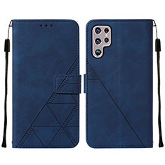 Handytasche Stand Schutzhülle Flip Leder Hülle Y07B für Samsung Galaxy S21 Ultra 5G Blau