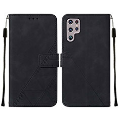 Handytasche Stand Schutzhülle Flip Leder Hülle Y07B für Samsung Galaxy S21 Ultra 5G Schwarz