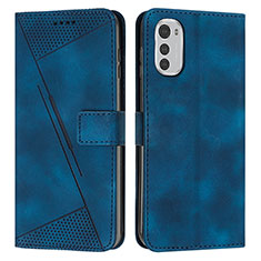 Handytasche Stand Schutzhülle Flip Leder Hülle Y07X für Motorola Moto E32s Blau